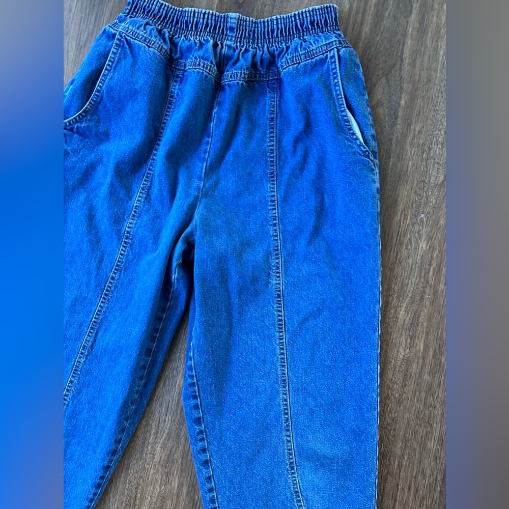 VINTAGE BRISTOL BLUES Elastic Waist Denim Jeans Western Retro | Size 10 (vtg 14) - Picture 7 of 11